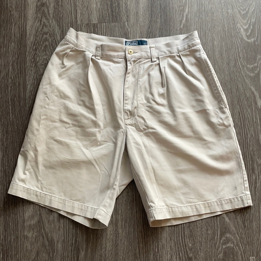 Polo Pleated Khaki Shorts